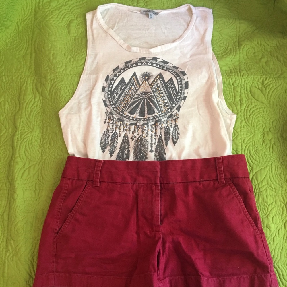 Printed muscle tank top